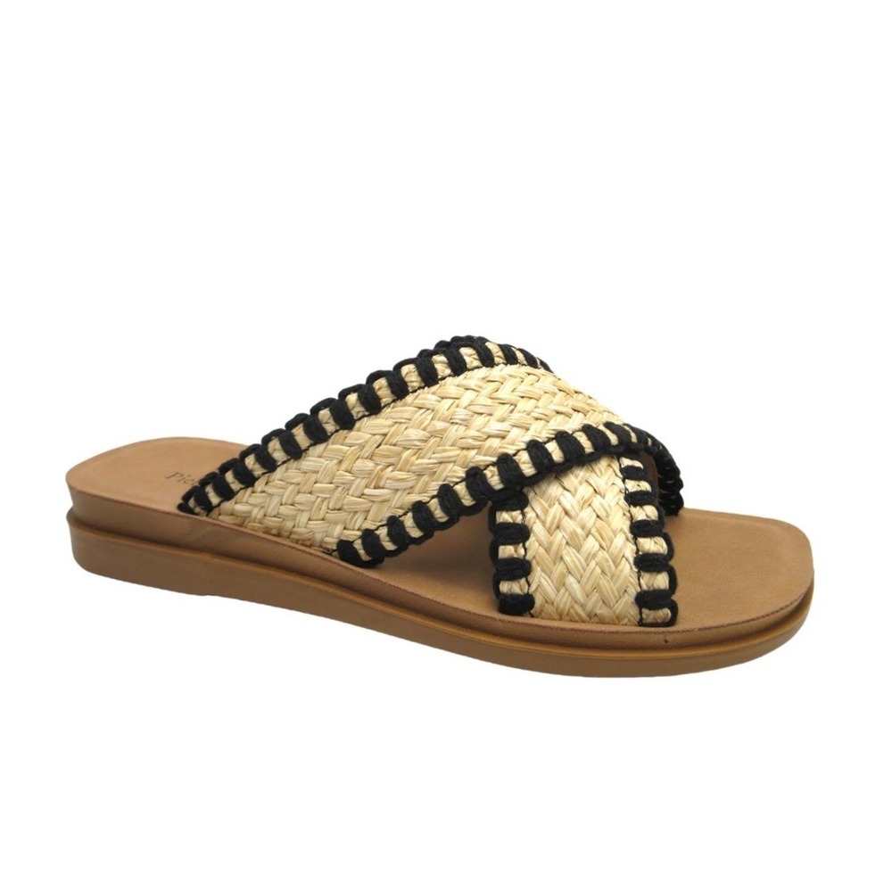 Pierre Dumas ‎ Weaved Caliso Sandals Beige Black Size 6
